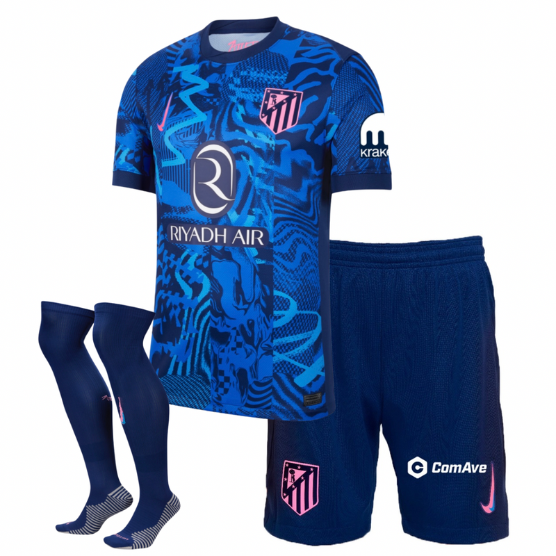 T-shirt and Shorts per Kind Atletico de Madrid Third 24/25 -Sokken