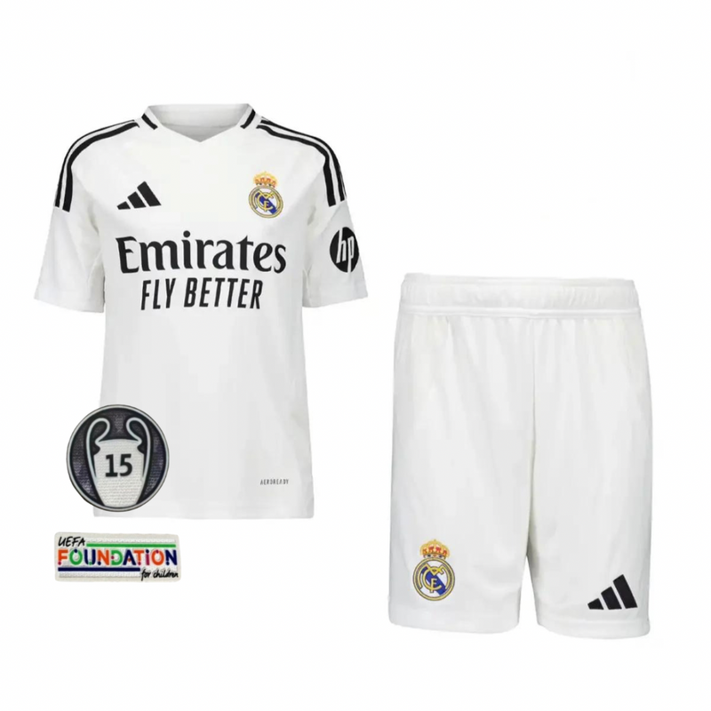 T-shirt and Shorts Kind Real Madrid Home 24/25 -Patch UCL