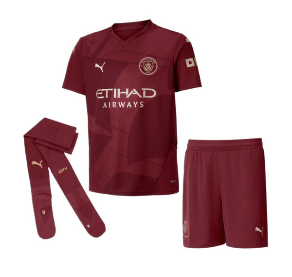 T-shirt and Shorts per Kind Manchester City Third 24/25 -Sokken