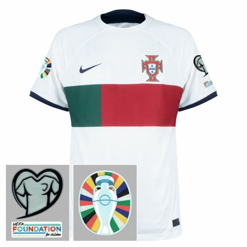 Shirt Portugal Away 2022-2023 incl. Set patch di qualificazione Euro 2024