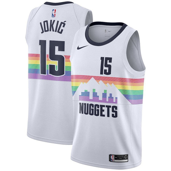 Shirt NBA - Denver Nuggets Bianca - Jokic #15