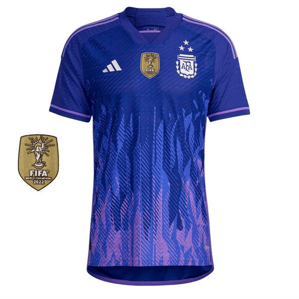 SHIRT ARGENTINA II - 3 STELLE - 22/23 - CON TOPPA DEL CAMPIONE DELLA COPPA DEL MONDO