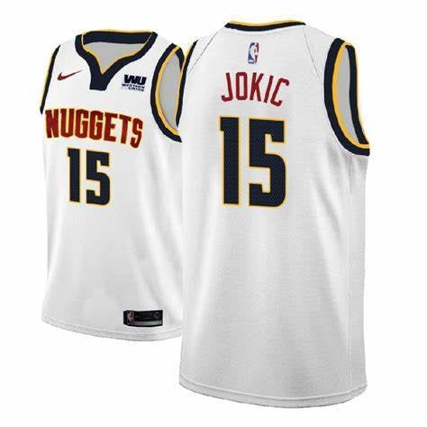 Shirt NBA - Denver Nuggets Bianca - Jokic #15